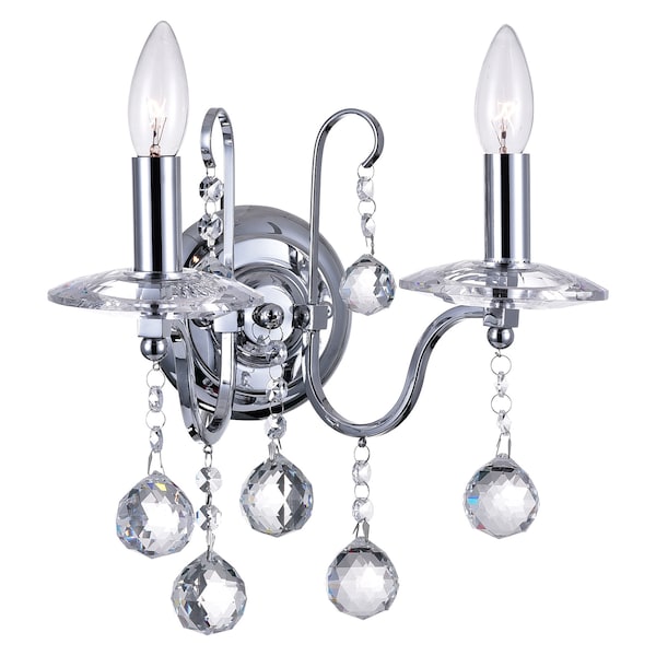 2 Light Wall Sconce With Chrome Finish